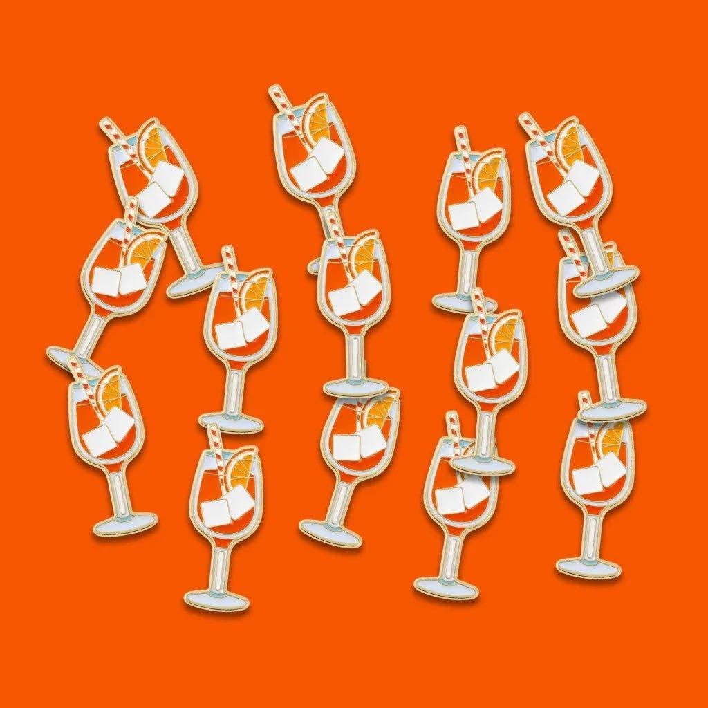 Aperol Spritz Cocktail Metal Phone Sticker With 3M Sticky Backing - StickyPins