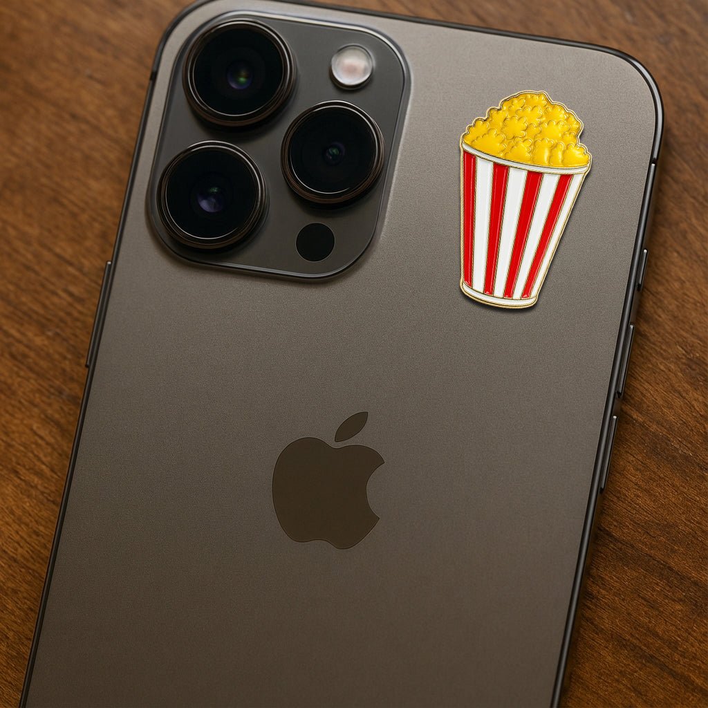 Popcorn Metal Phone Sticker With 3M Sticky Backing - StickyPins