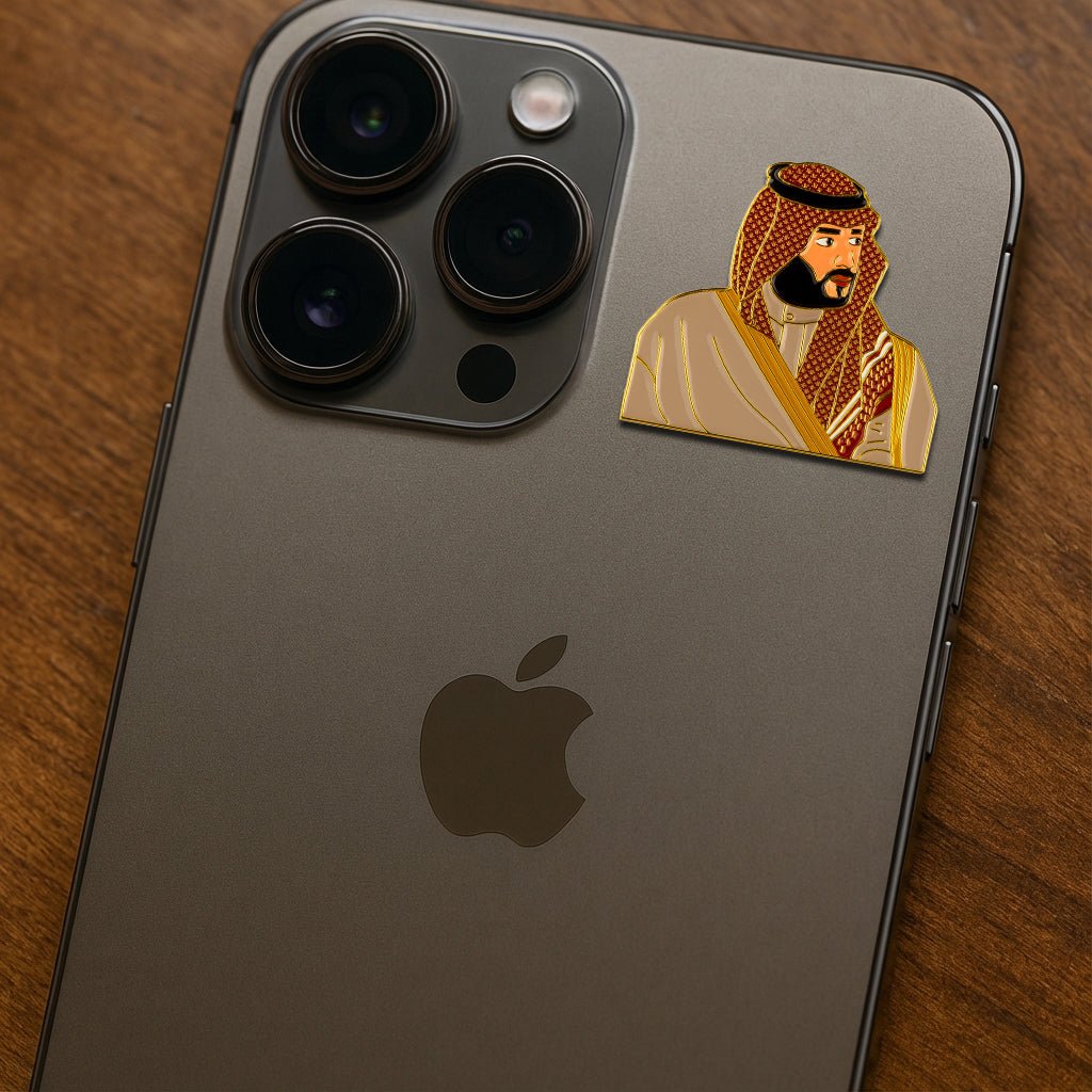 Mohammed bin Salman Metal Phone Sticker With 3M Sticky Backing - StickyPins