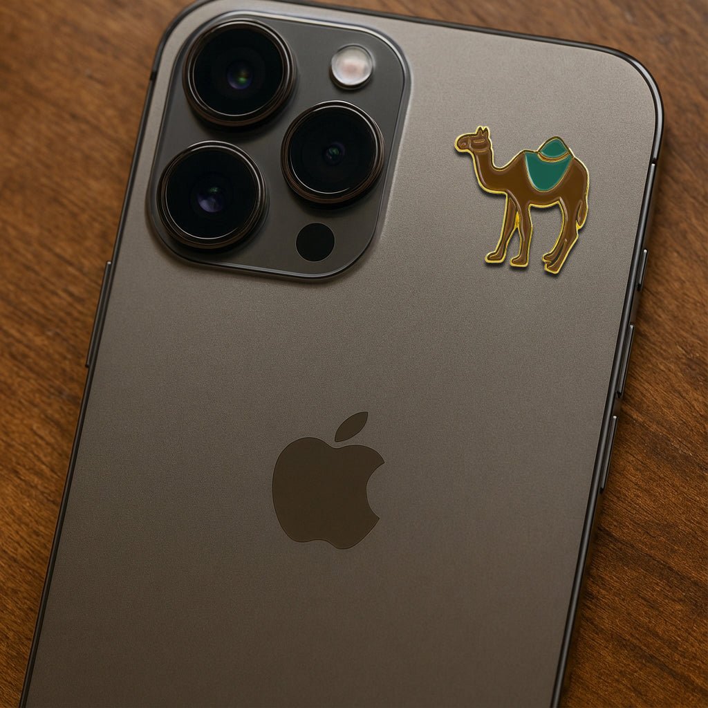 Camel With Saddle Metal Phone Sticker With 3M Sticky Backing - StickyPins