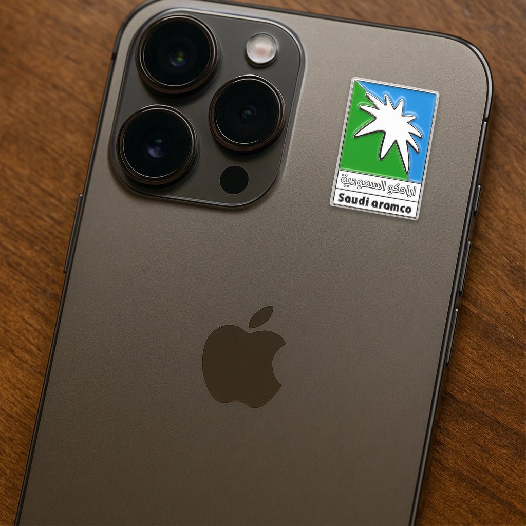 Saudi Aramco Logo Metal Phone Sticker With 3M Sticky Backing - StickyPins