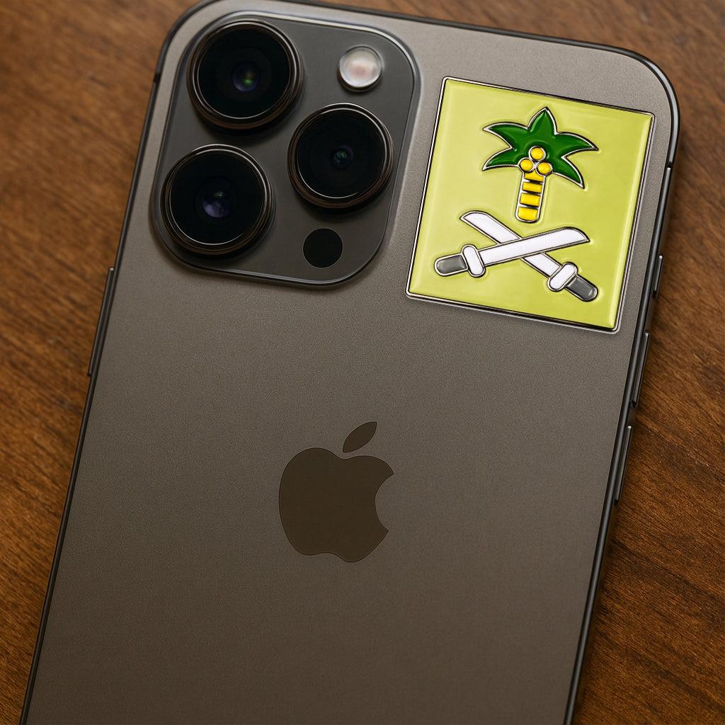 Cartoon Saudi Emblem Metal Phone Sticker With 3M Sticky Backing - StickyPins