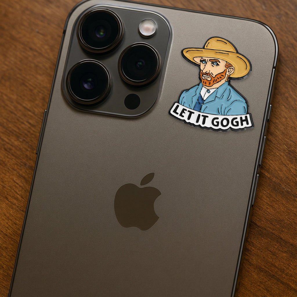 Let It Gogh Metal Phone Sticker with 3M Sticky Backing - StickyPins