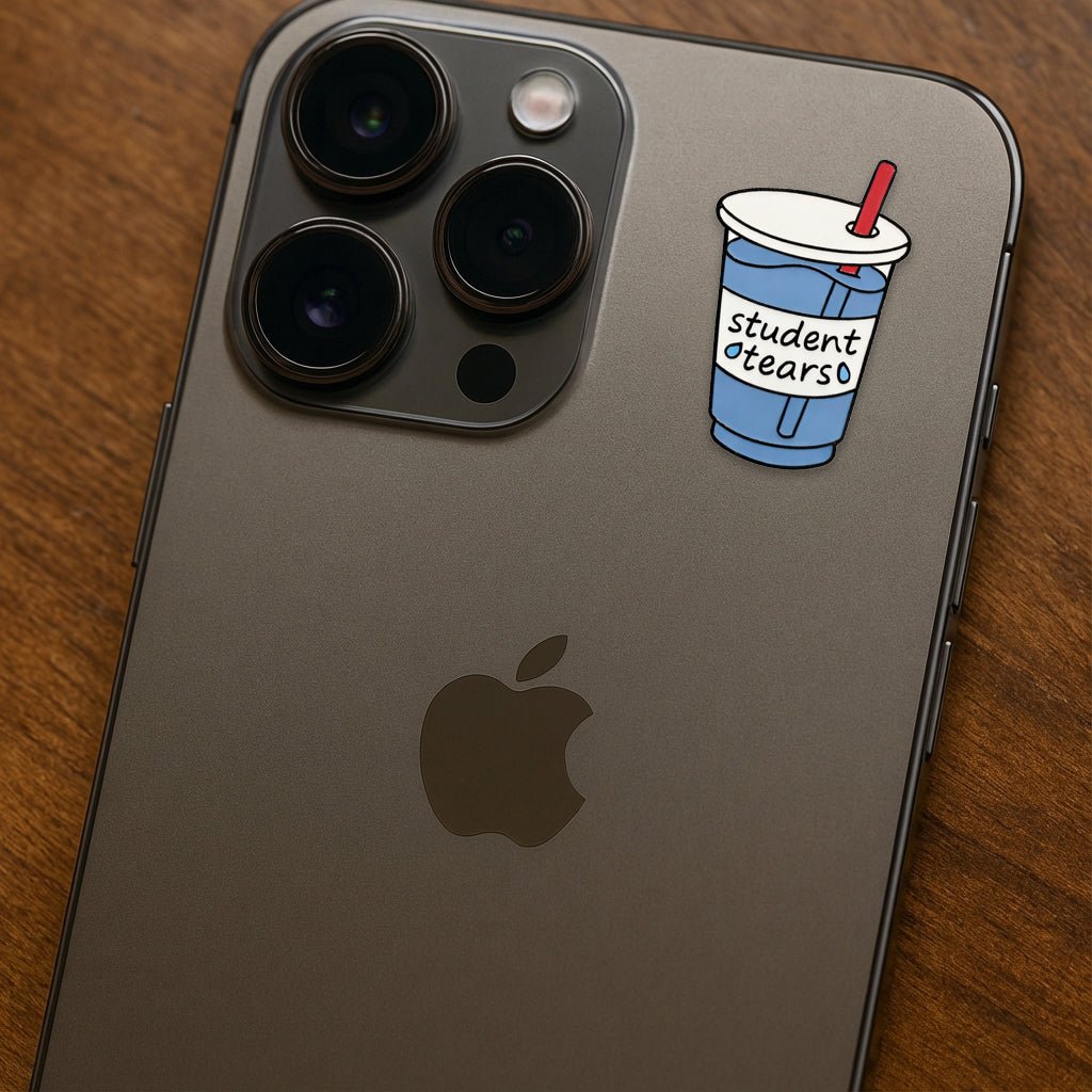 Student Tears Metal Phone Stickers with 3M Sticky Backing - StickyPins