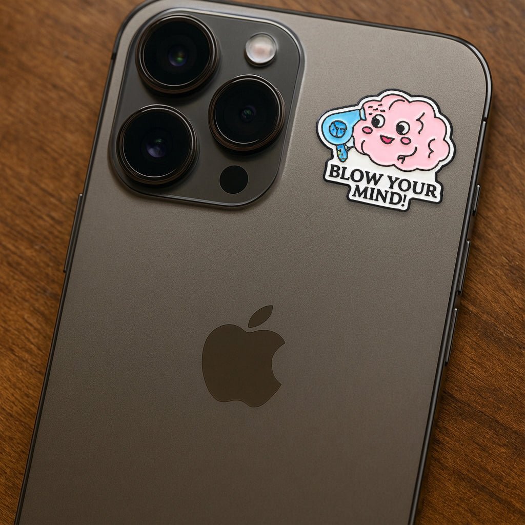 Blow Your Mind! Metal Phone Sticker with 3M Sticky Backing - StickyPins