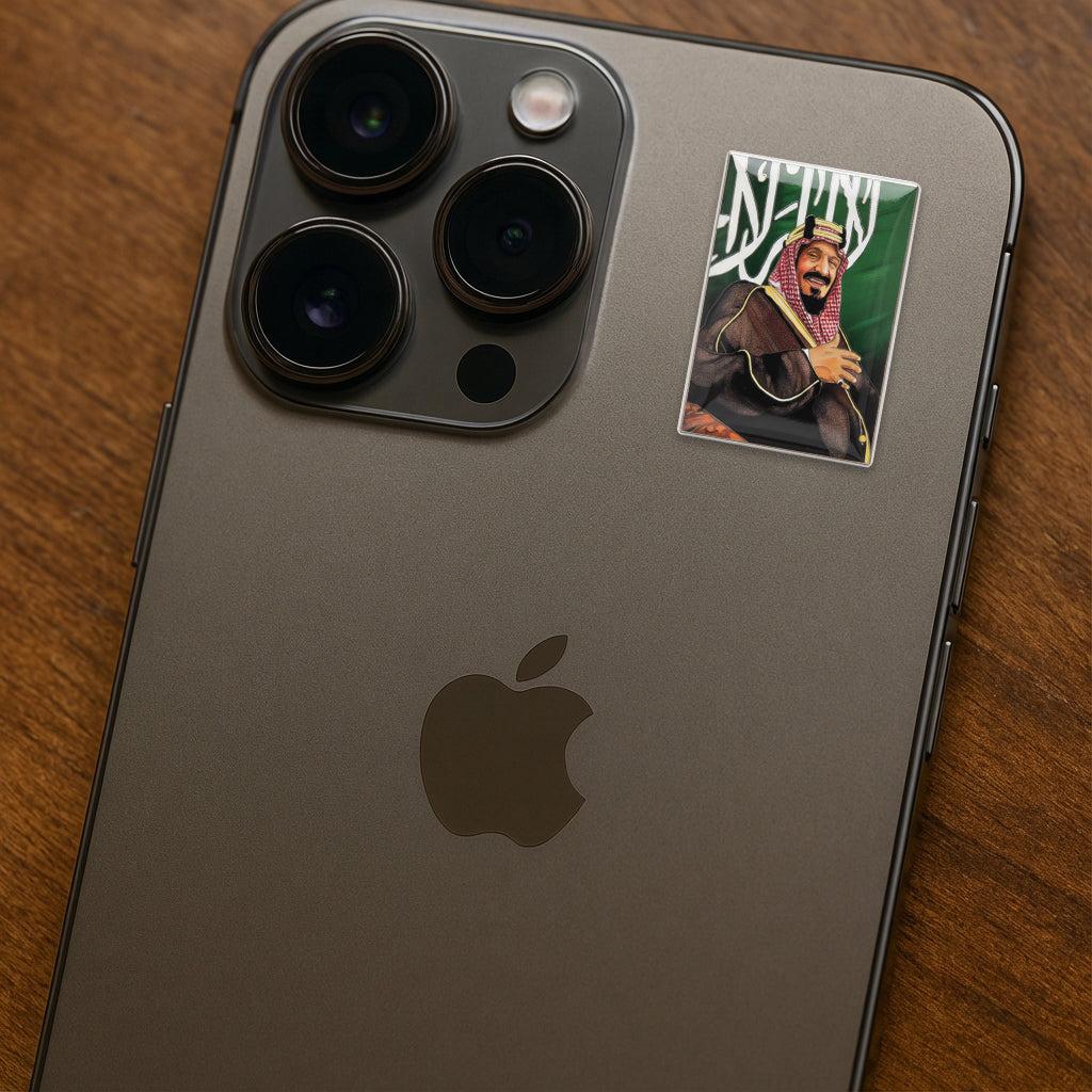 King Salman Portrait Metal Sticker With 3M Sticky Backing - StickyPins