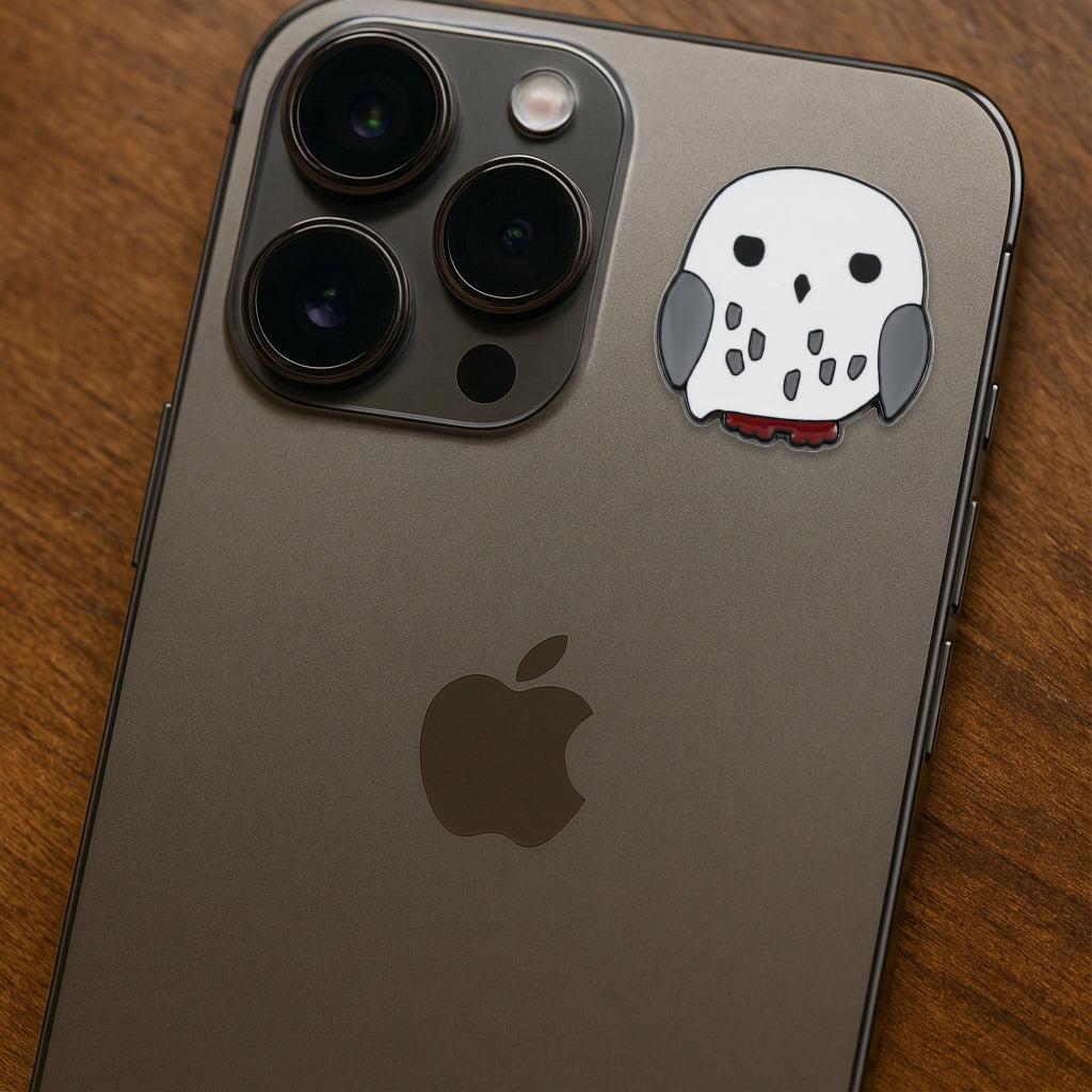 Hedwig Cartoon Metal Sticker With 3M Sticky Backing - StickyPins