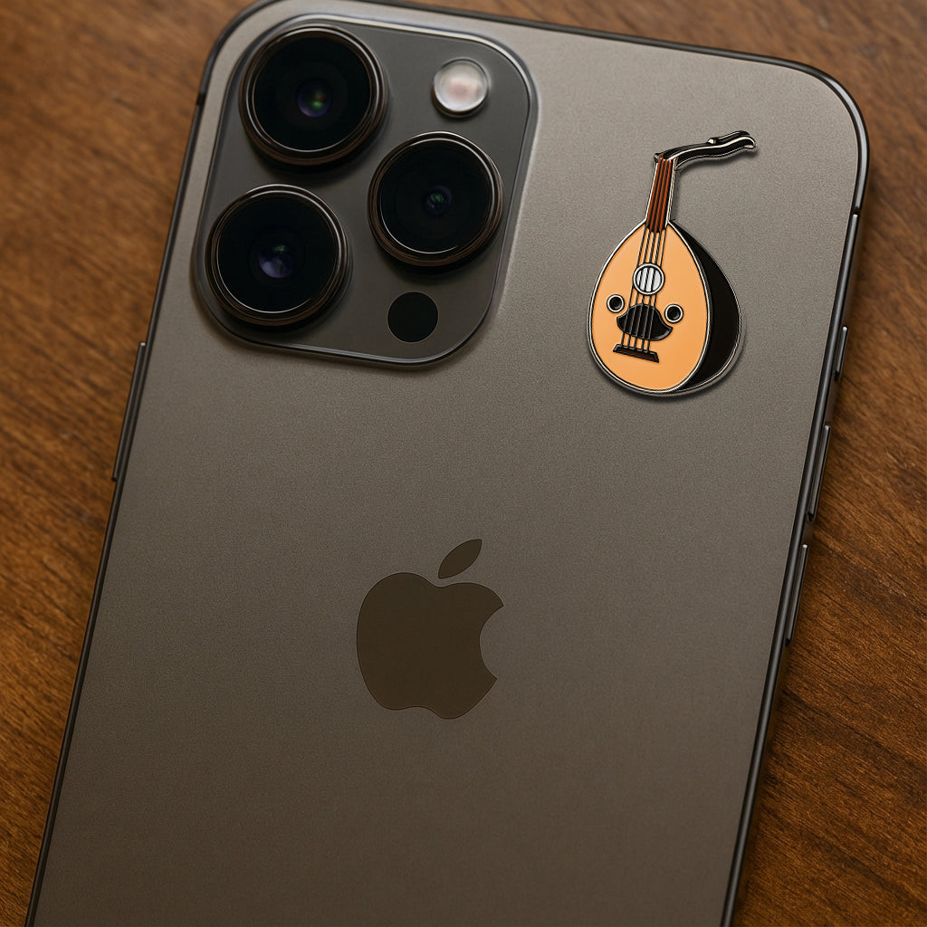 Oud Instrument Metal Phone Sticker With 3M Sticky Backing