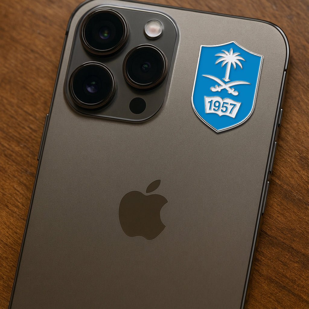 King Saud University KSU 1957 Blue Shield Metal Phone Sticker With 3M Sticky Backing - StickyPins