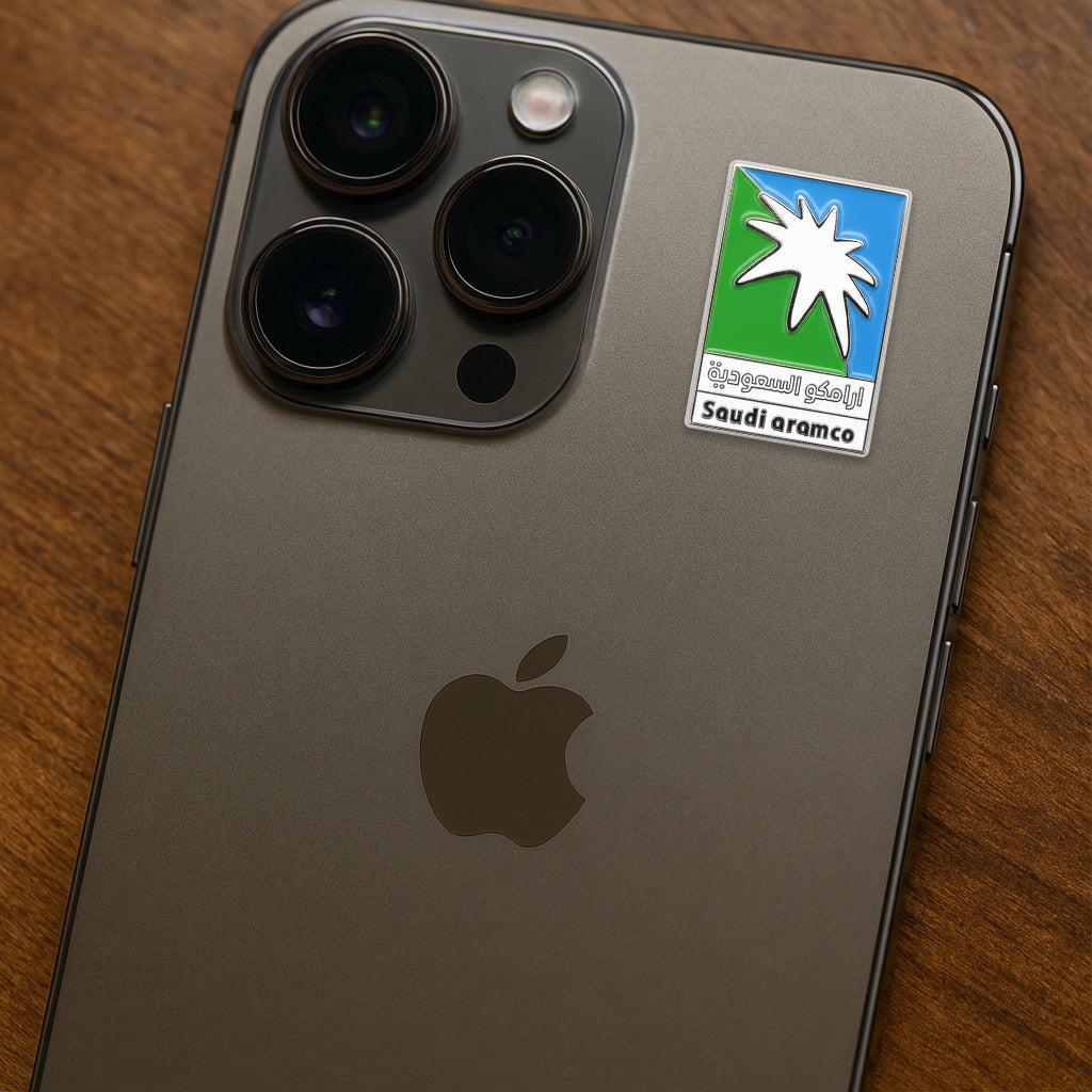 Saudi Aramco Logo Metal Sticker With 3M Sticky Backing - StickyPins