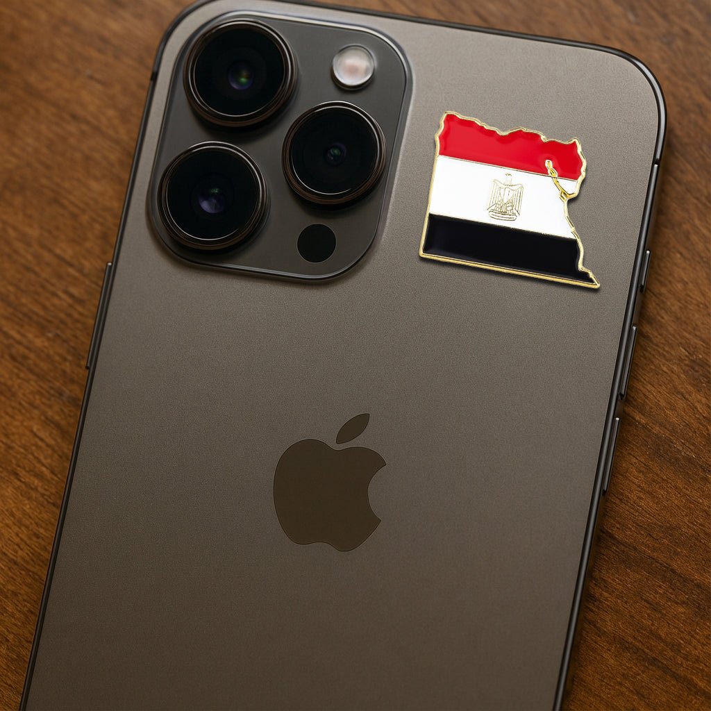 Egypt Map Flag Metal Phone Sticker With 3M Sticky Backing - StickyPins