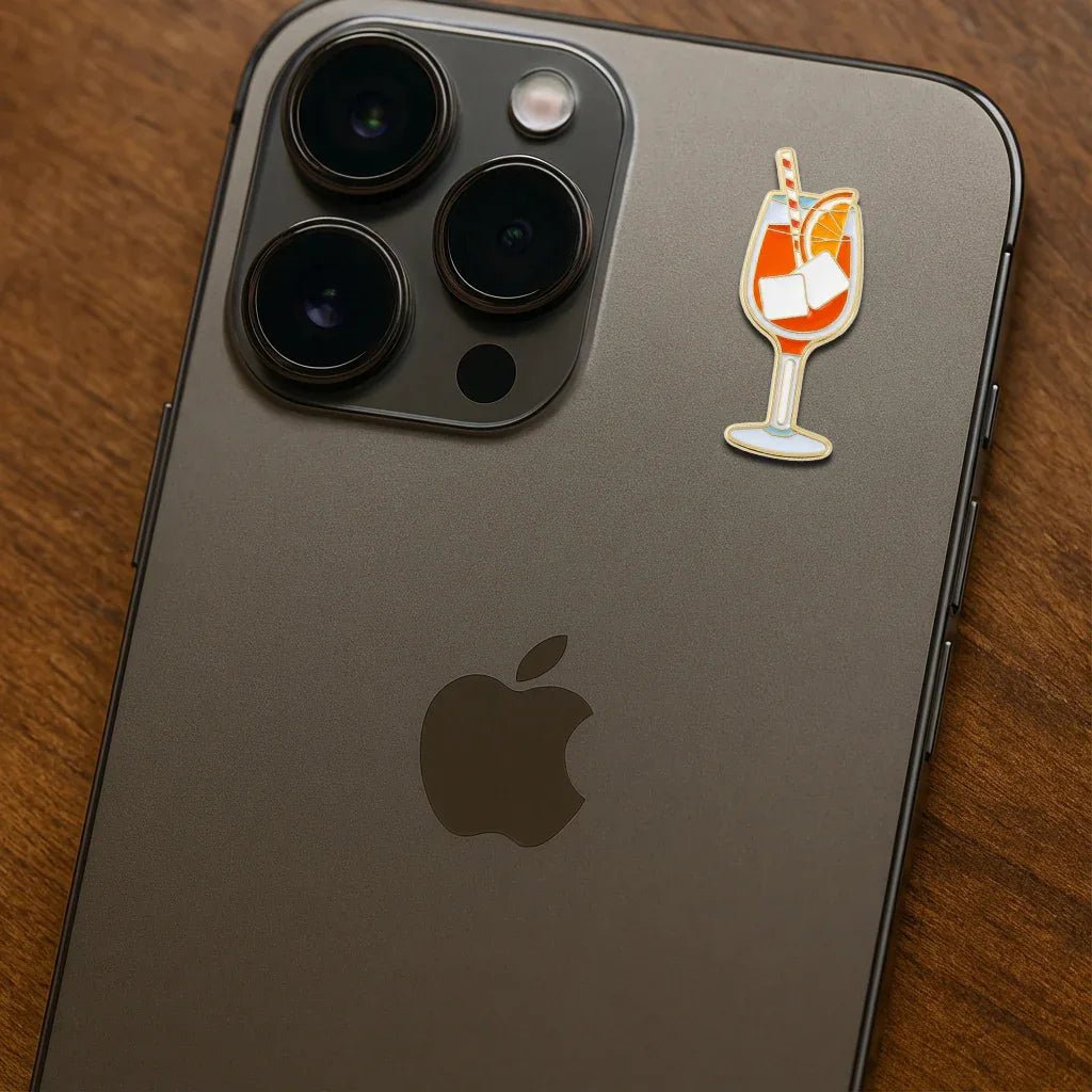 Aperol Spritz Cocktail Metal Sticker With 3M Sticky Backing - StickyPins