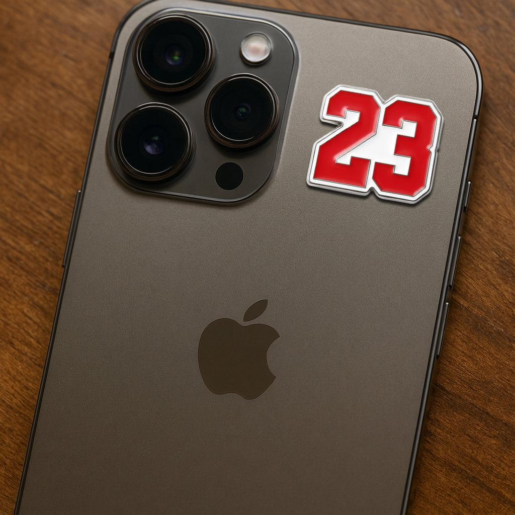 Michael Jordan 23 Metal Sticker With 3M Sticky Backing - StickyPins