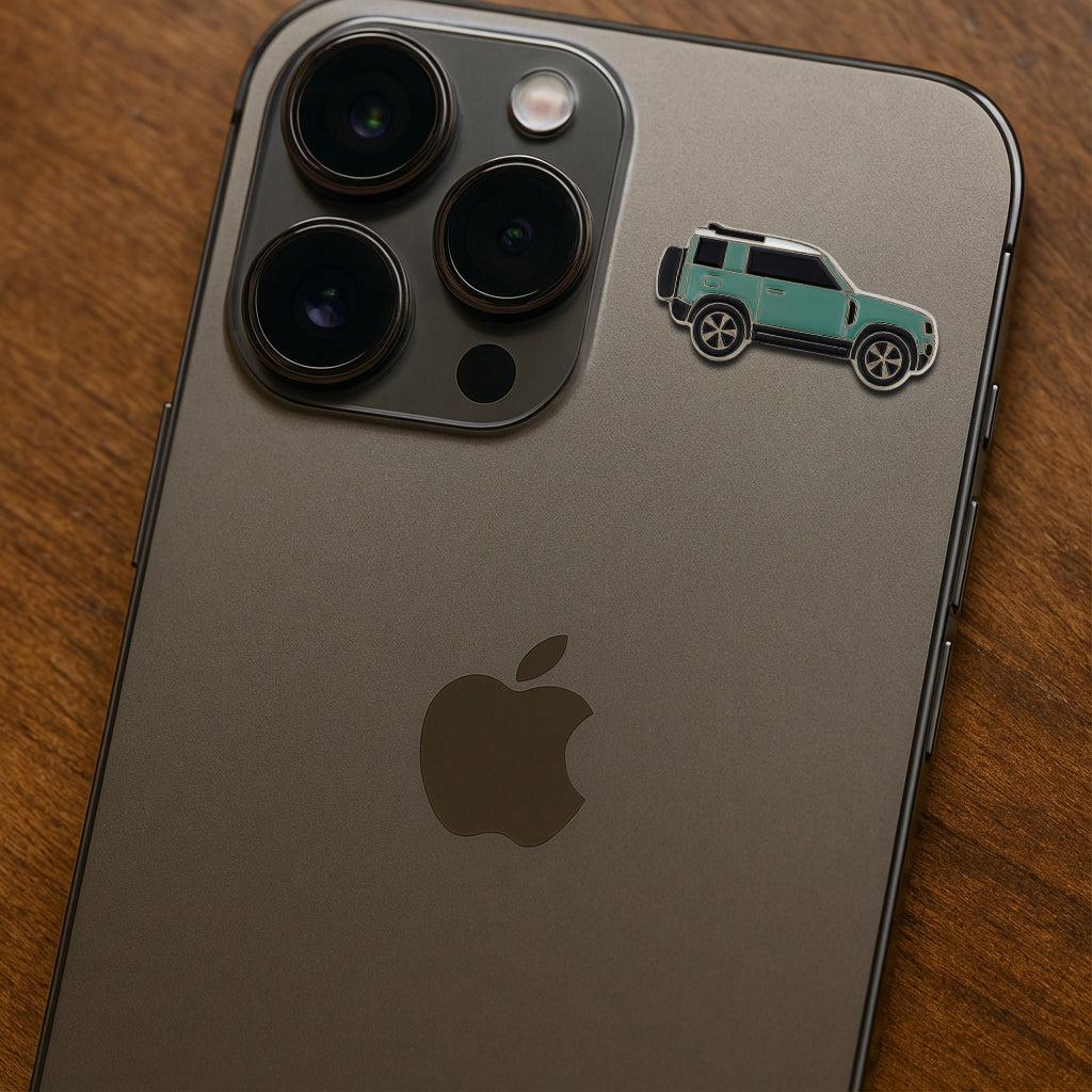 Land Rover Defender Side View Metal Sticker With 3M Sticky Backing - StickyPins