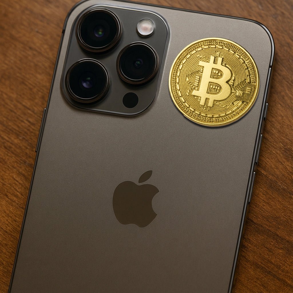 Bitcoin Gold Metal Phone Sticker With 3M Sticky Backing - StickyPins