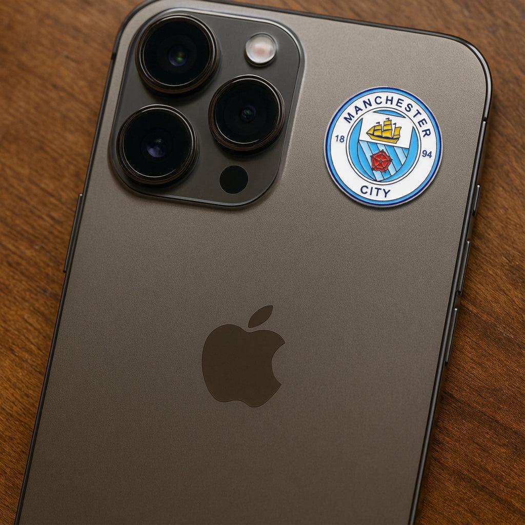 Manchester City FC Logo Crest Metal Sticker With 3M Sticky Backing - StickyPins