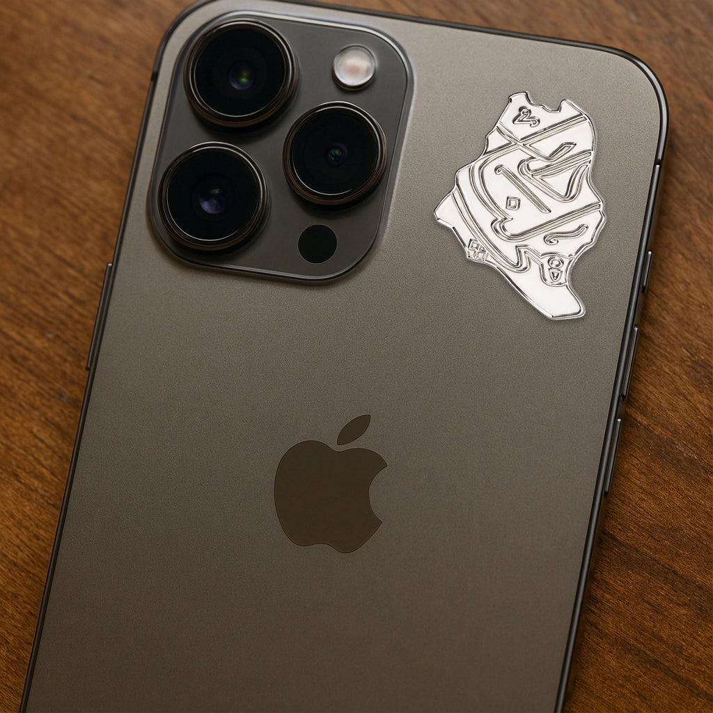 Silver Saudi Arabia Map Metal Sticker With 3M Sticky Backing - StickyPins