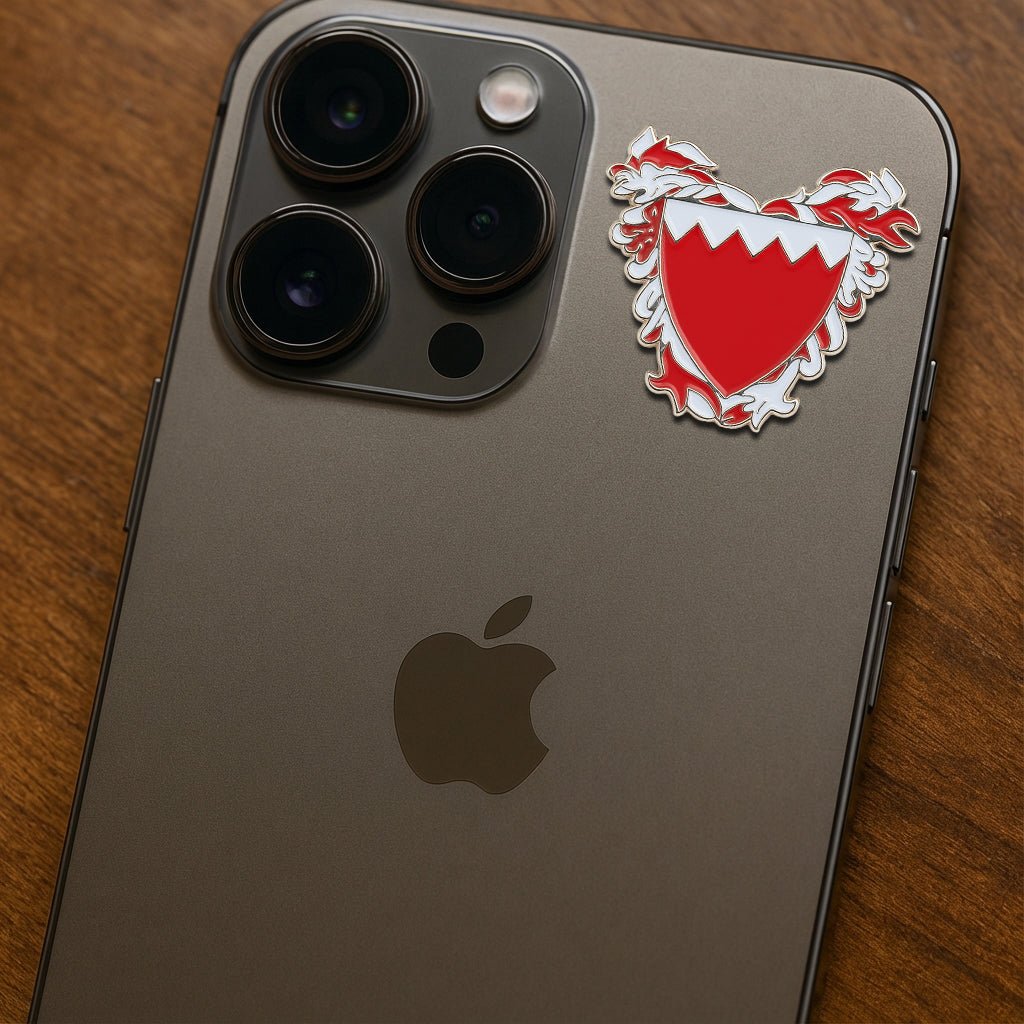 Bahrain Shield Metal Phone Sticker With 3M Sticky Backing - StickyPins