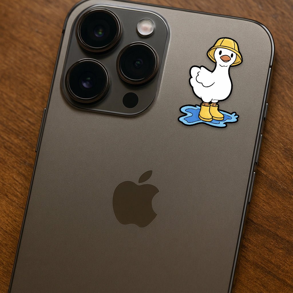 Puddle Duck Metal Phone Sticker with 3M Sticky Backing - StickyPins