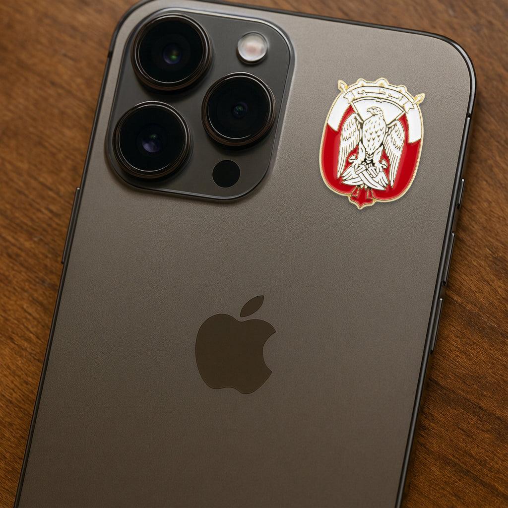 Abu Dhabi Coat of Arms Metal Phone Sticker With 3M Sticky Backing - StickyPins