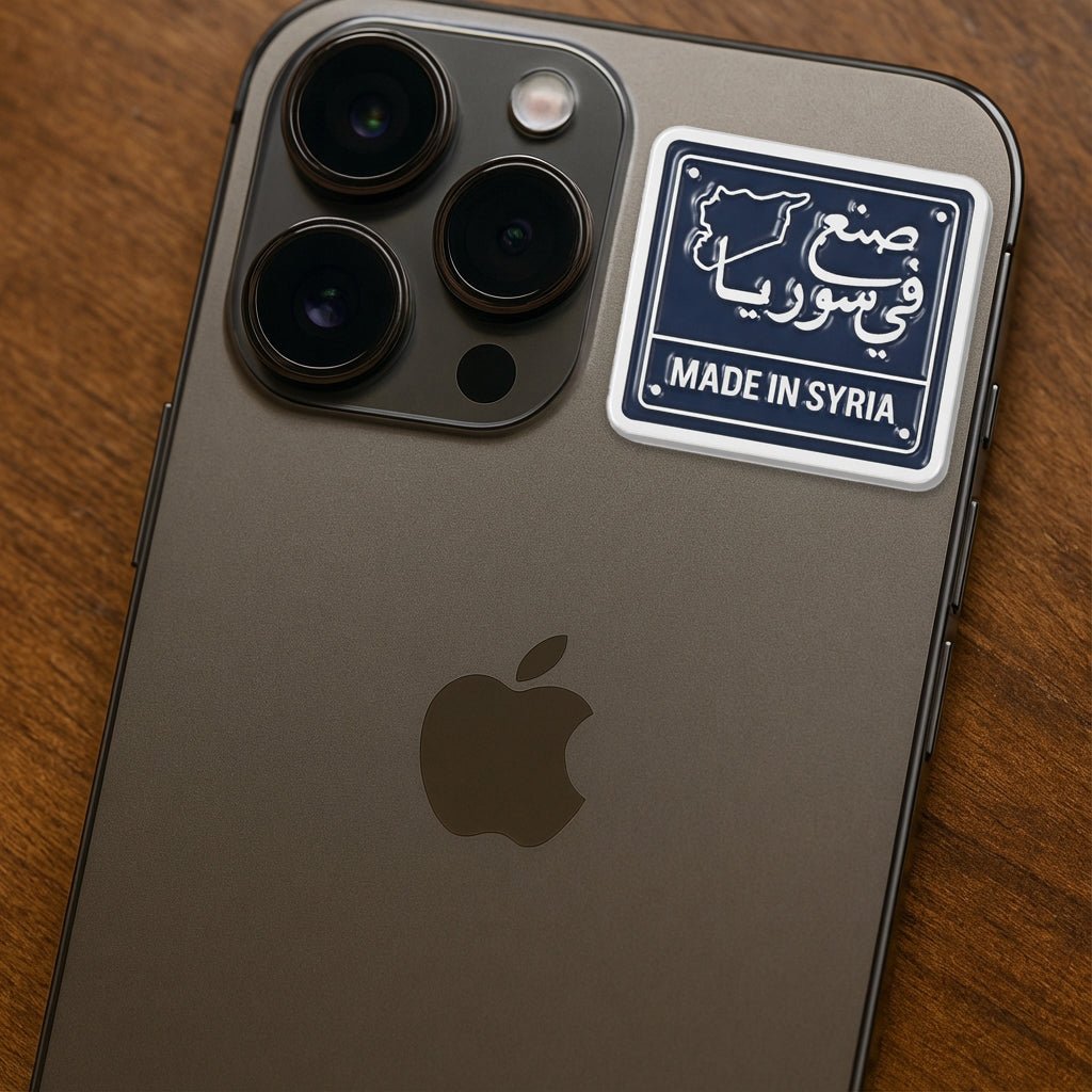 Made in Syria Metal Phone Sticker with 3M Sticky Backing - StickyPins