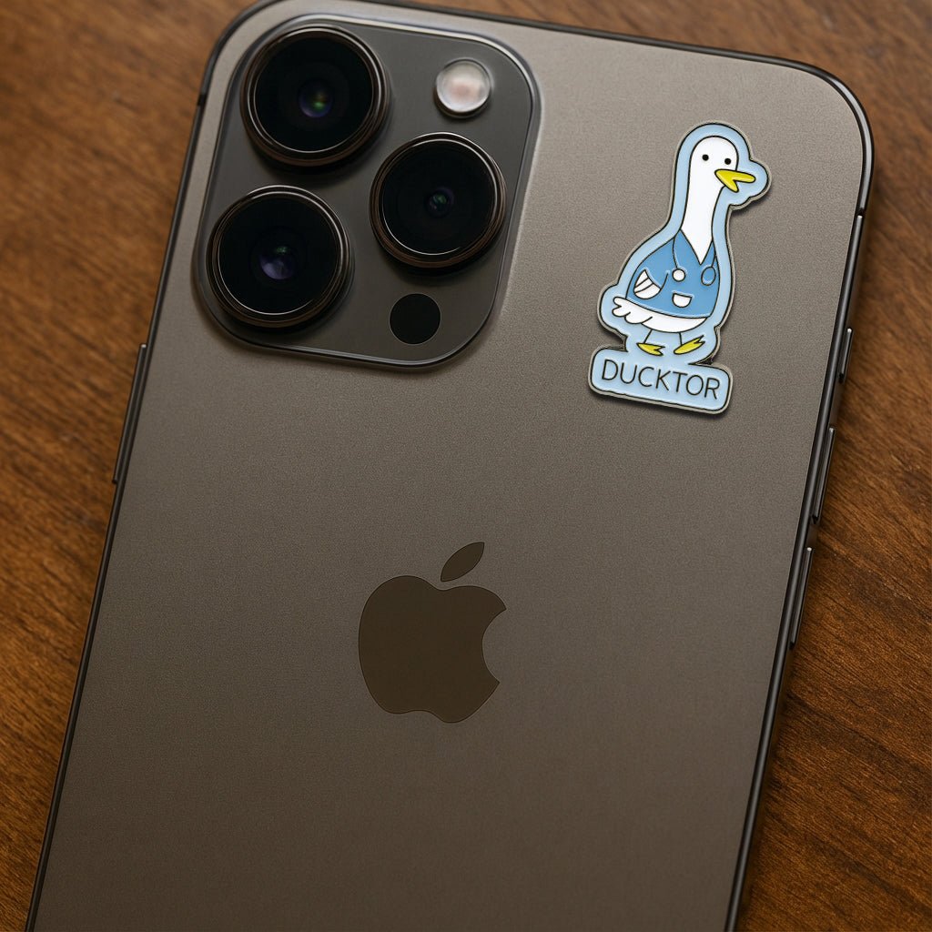 Ducktor Doctor Metal Phone Sticker With 3M Sticky Backing - StickyPins