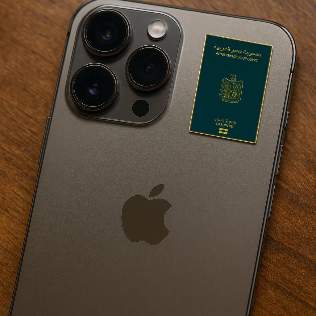 Egypt Passport Metal Phone Sticker With 3M Sticky Backing - StickyPins