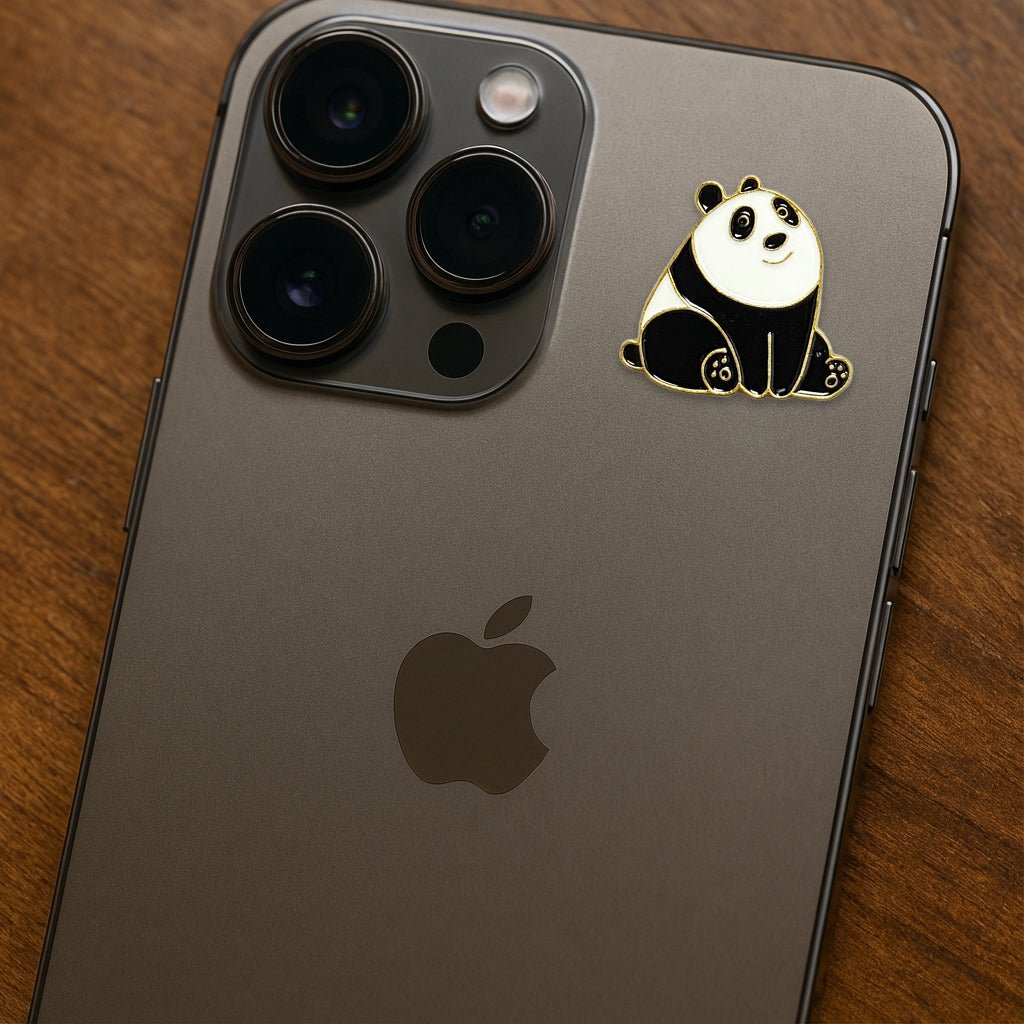 Panda Metal Phone Sticker with 3M Sticky Backing - StickyPins