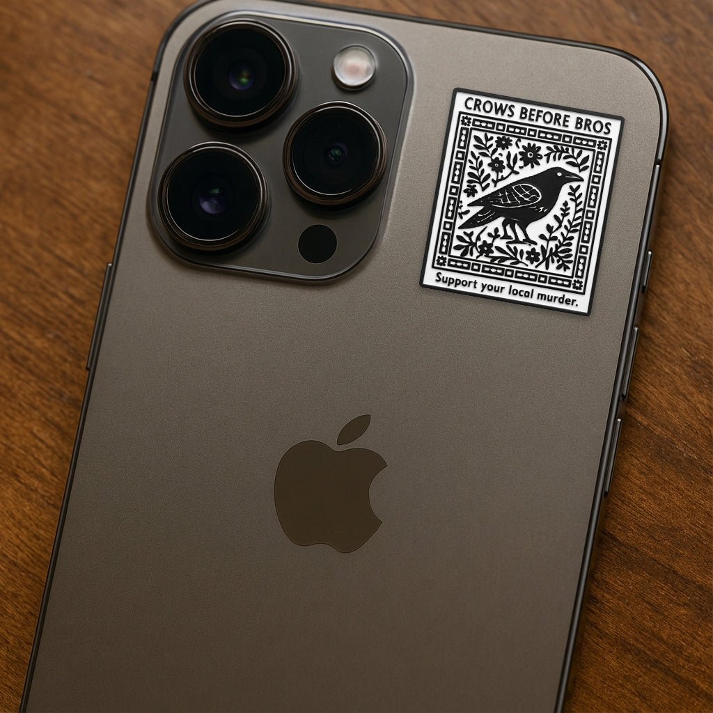 Crows Before Bros Metal Phone Sticker with 3M Sticky Backing - StickyPins