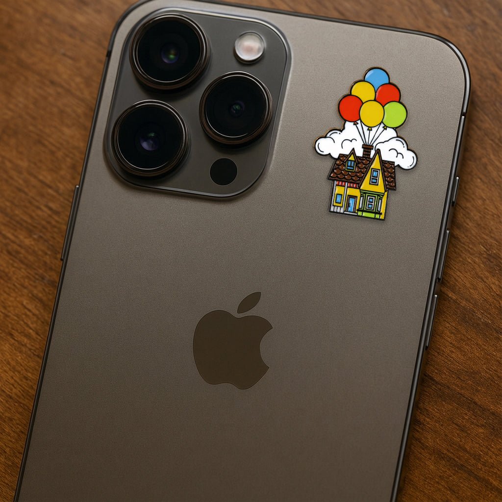 Balloon House Up Metal Phone Sticker With 3M Sticky Backing - StickyPins