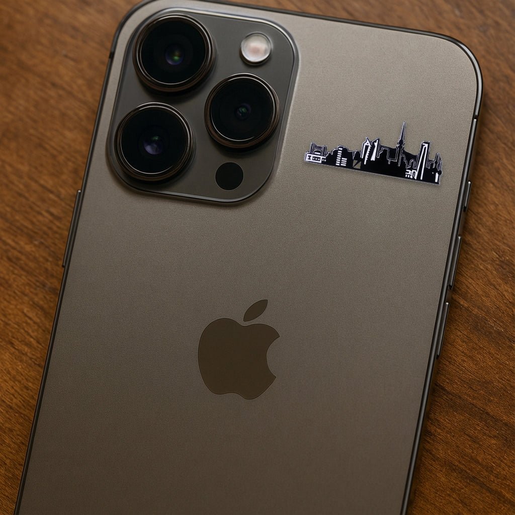 Kuwait Cityscape Metal Phone Sticker With 3M Sticky Backing - StickyPins