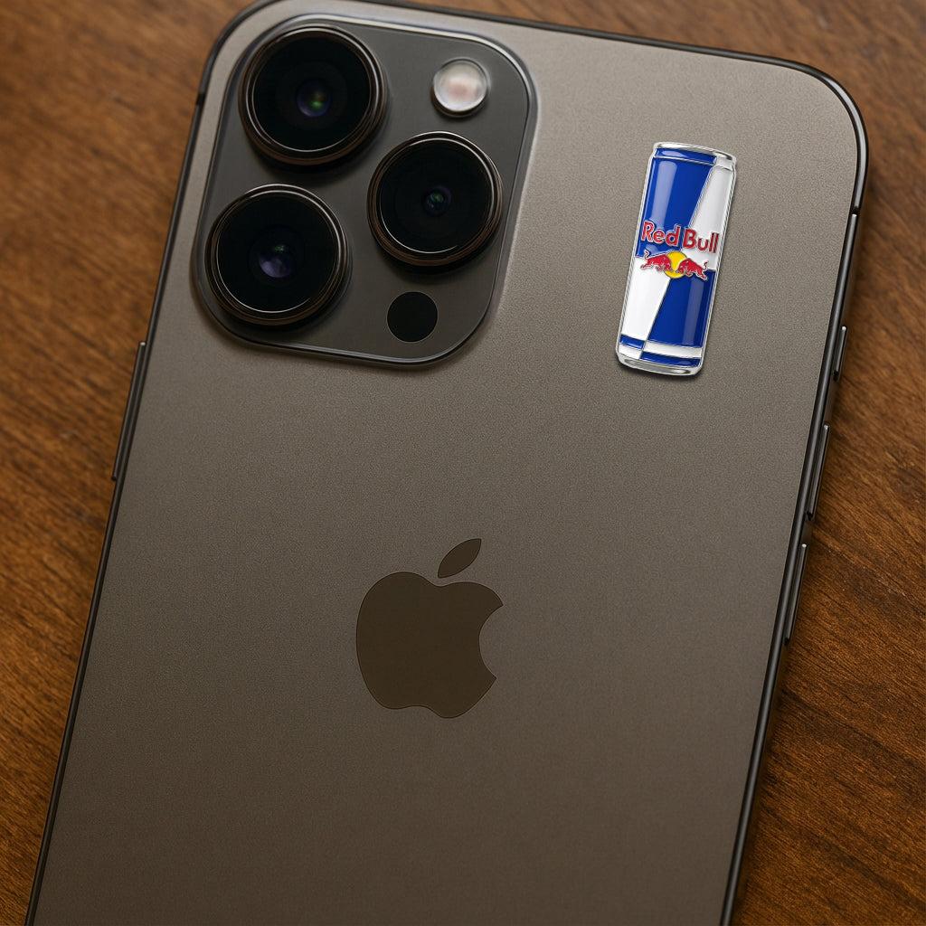 Red Bull Metal Sticker With 3M Sticky Backing - StickyPins