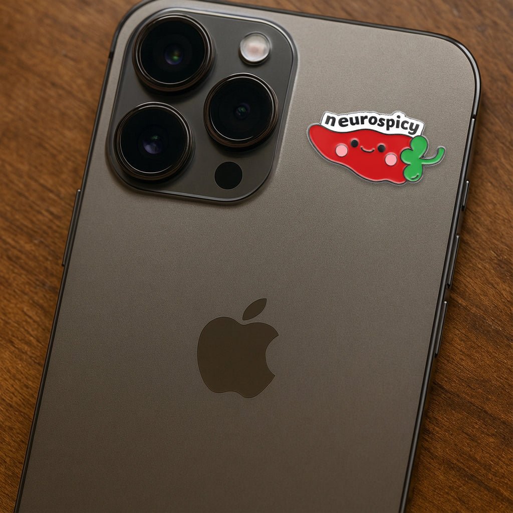 Neurospicy Metal Phone Sticker with 3M Sticky Backing - StickyPins