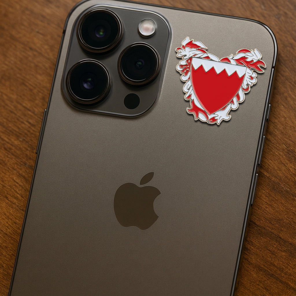 Bahrain Shield Metal Phone Sticker With 3M Sticky Backing