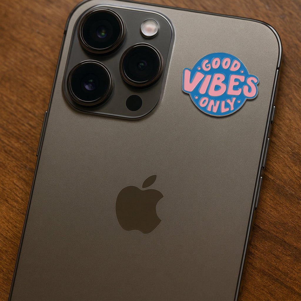 Good Vibes Only Metal Phone Sticker With 3M Sticky Backing - StickyPins