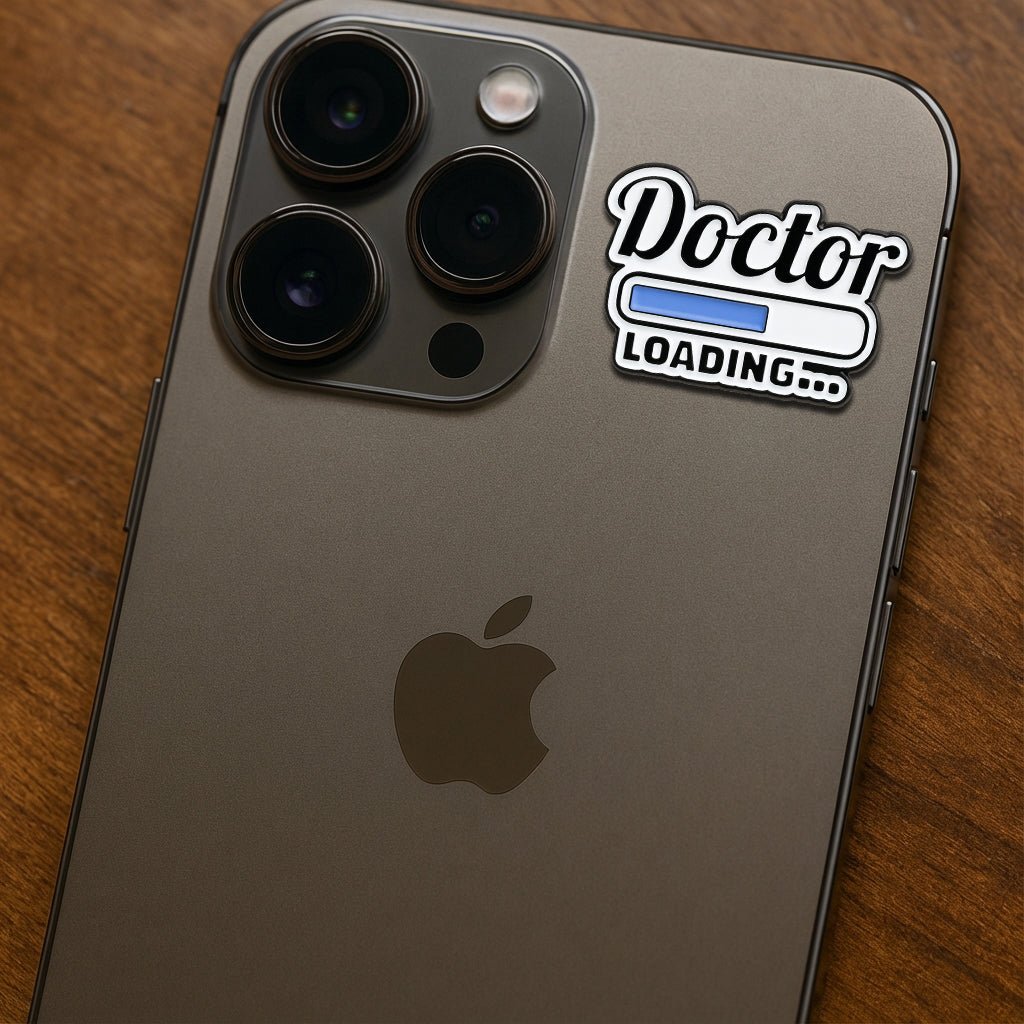 Doctor Loading Metal Phone Sticker With 3M Sticky Backing - StickyPins