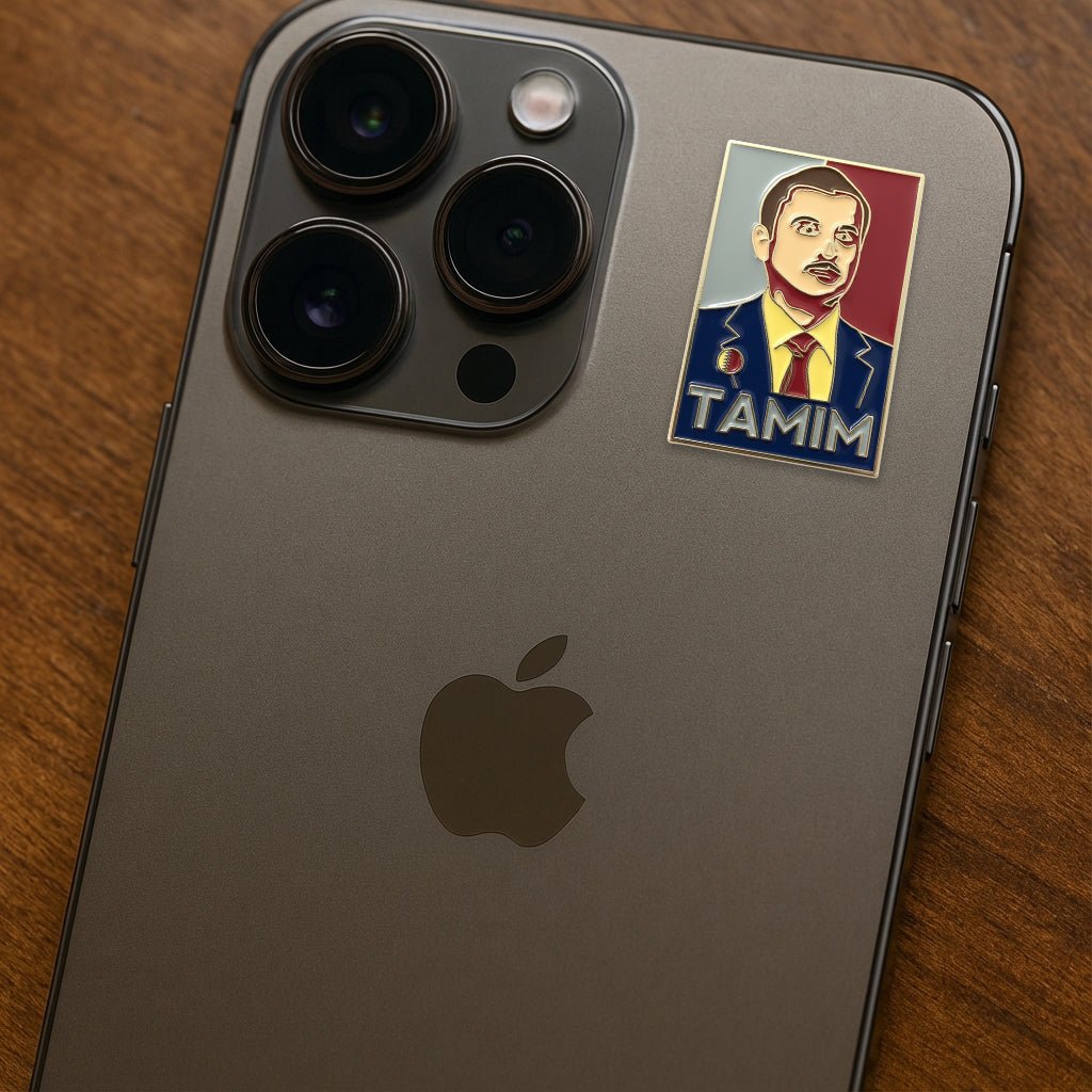 Sheikh Tamim Pop Art Metal Phone Sticker With 3M Sticky Backing - StickyPins