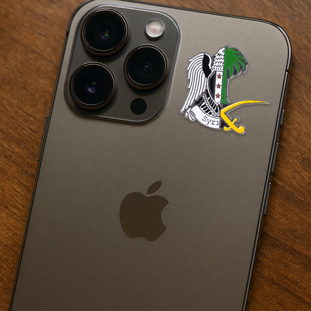 Syria Saudi Emblems Metal Phone Sticker With 3M Sticky Backing - StickyPins