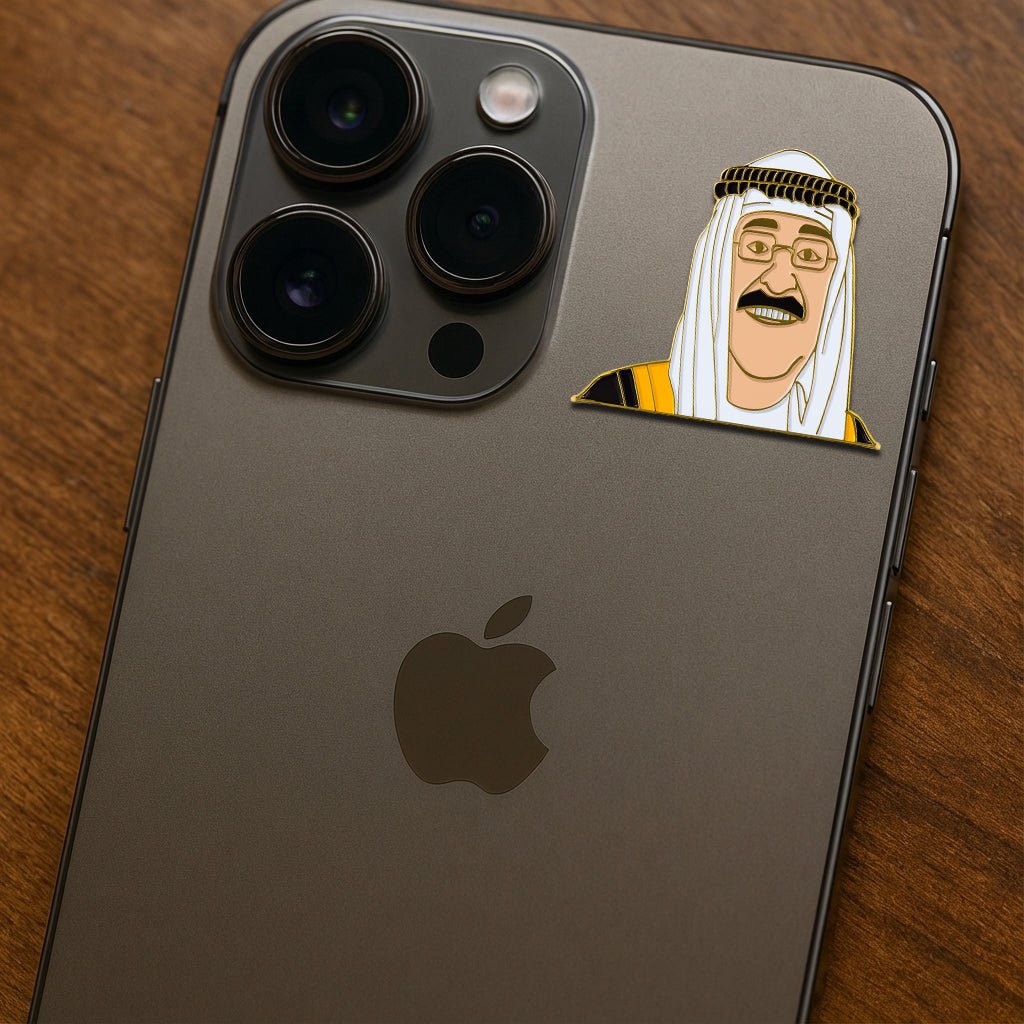 Sheikh Mishal Al - Sabah Metal Phone Sticker With 3M Sticky Backing - StickyPins