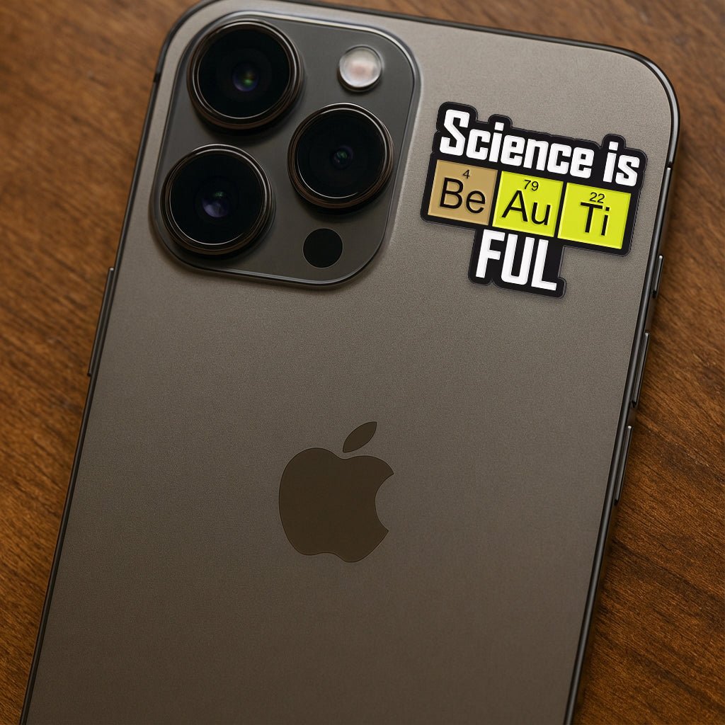 Science is Beautiful Metal Phone Sticker with 3M Sticky Backing - StickyPins