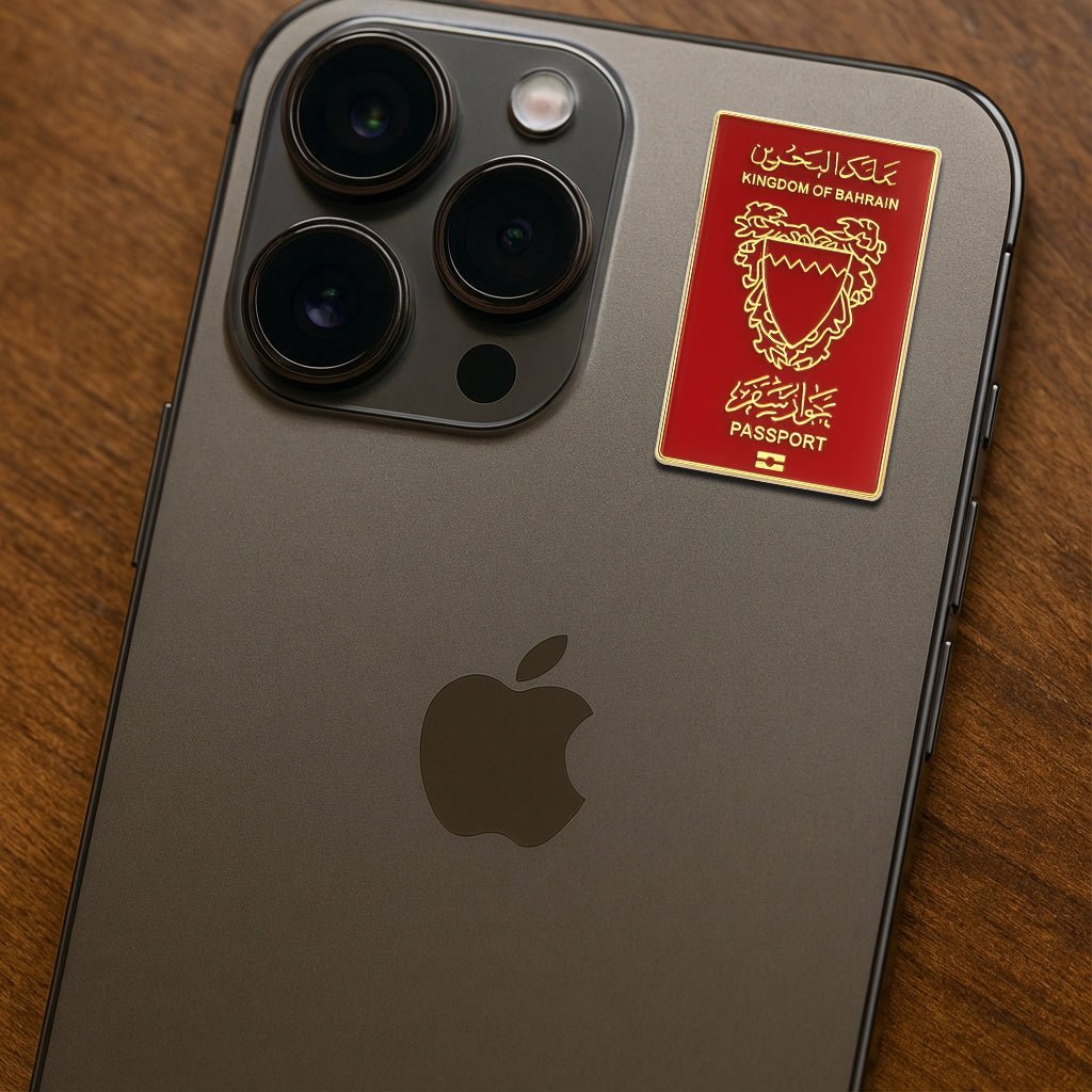 Bahrain Passport Metal Phone Sticker With 3M Sticky Backing - StickyPins
