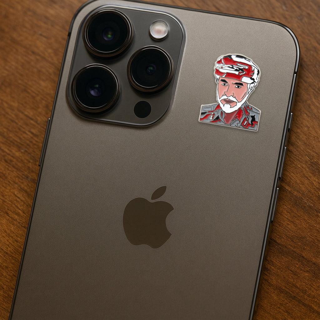 Sultan Qaboos Bin Said Camouflage Metal Phone Sticker With 3M Sticky Backing - StickyPins