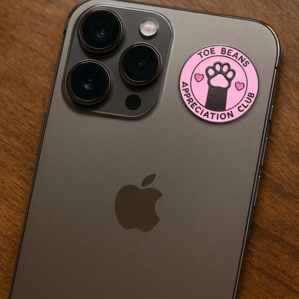 Toe Beans Appreciation Club Metal Phone Sticker with 3M Sticky Backing - StickyPins