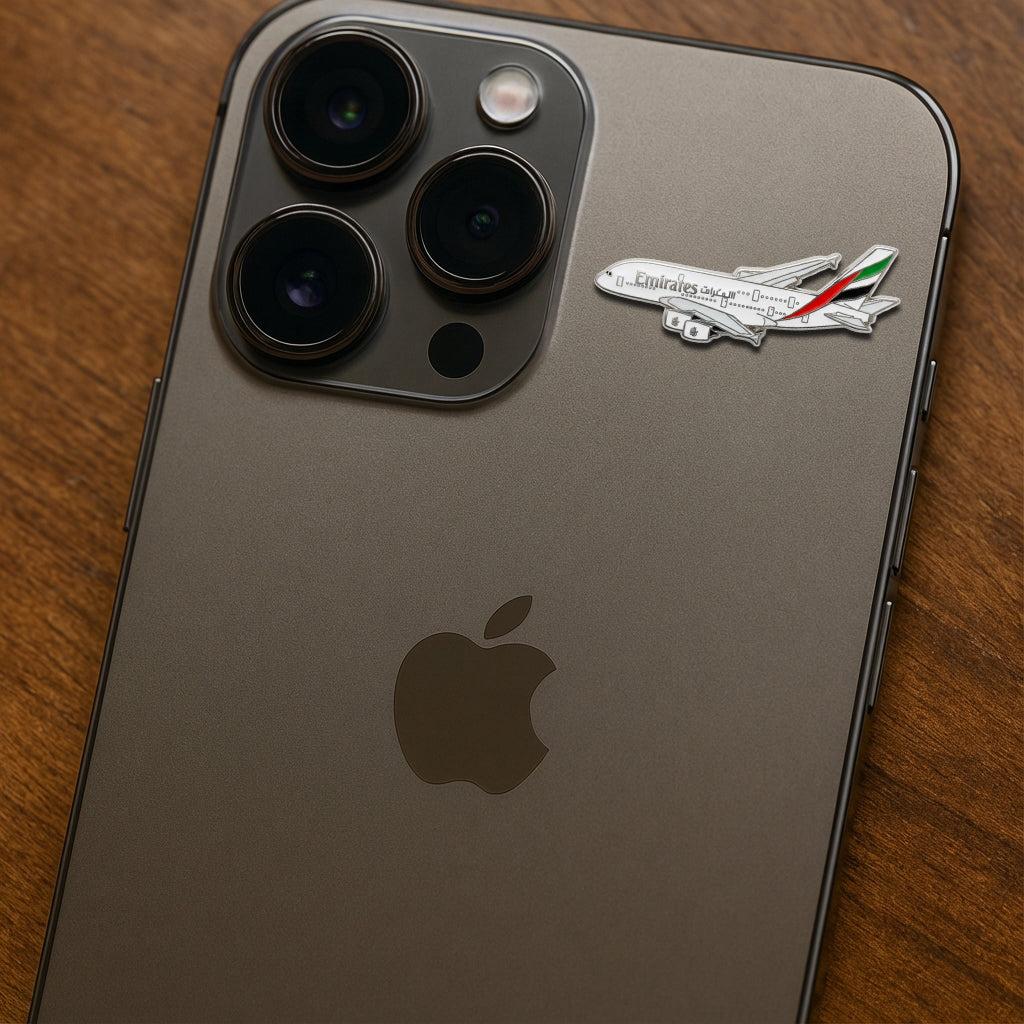 Emirates A380 Plane Metal Sticker With 3M Sticky Backing - StickyPins