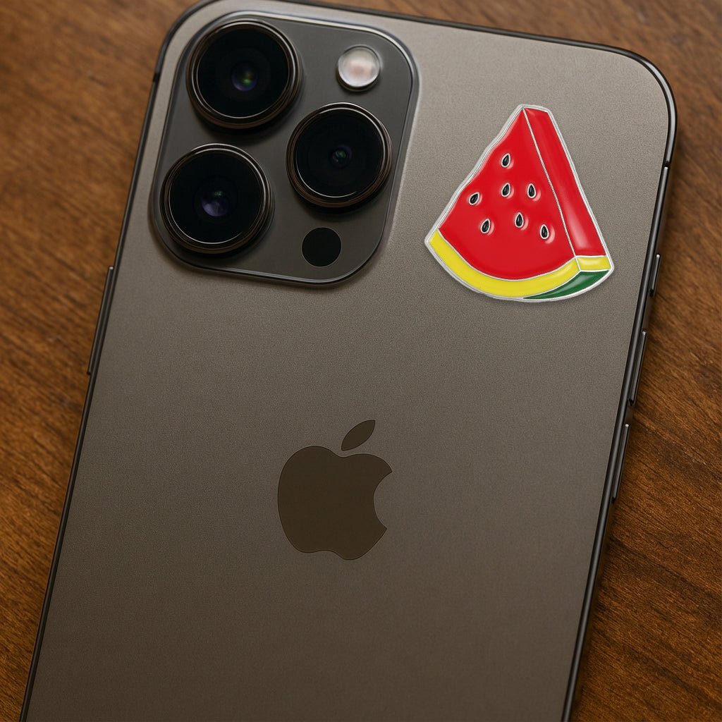 Palestine Watermelon Slice Metal Phone Sticker With 3M Sticky Backing - StickyPins