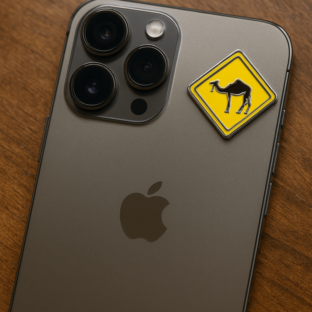 Camel Crossing Metal Phone Sticker With 3M Sticky Backing - StickyPins