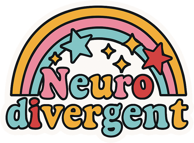Neurodivergent Rainbow Metal Phone Sticker with 3M Sticky Backing - StickyPins