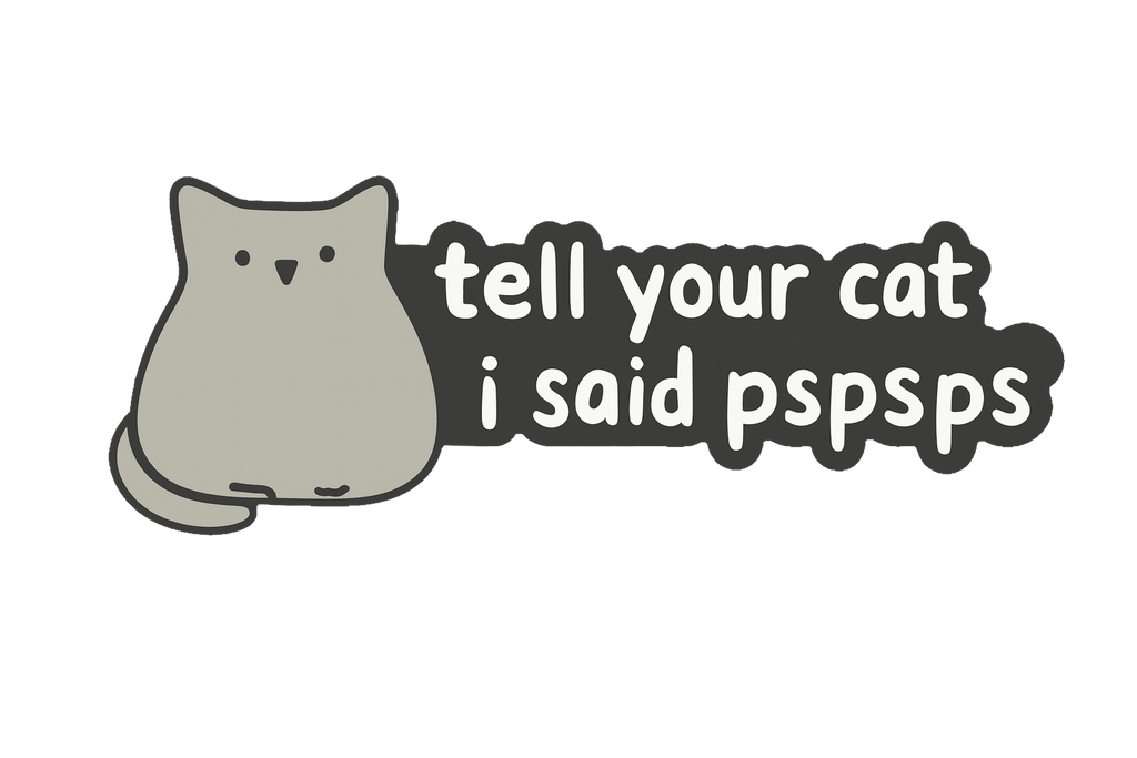 Tell Your Cat I Said Pspsps Metal Phone Sticker with 3M Sticky Backing - StickyPins
