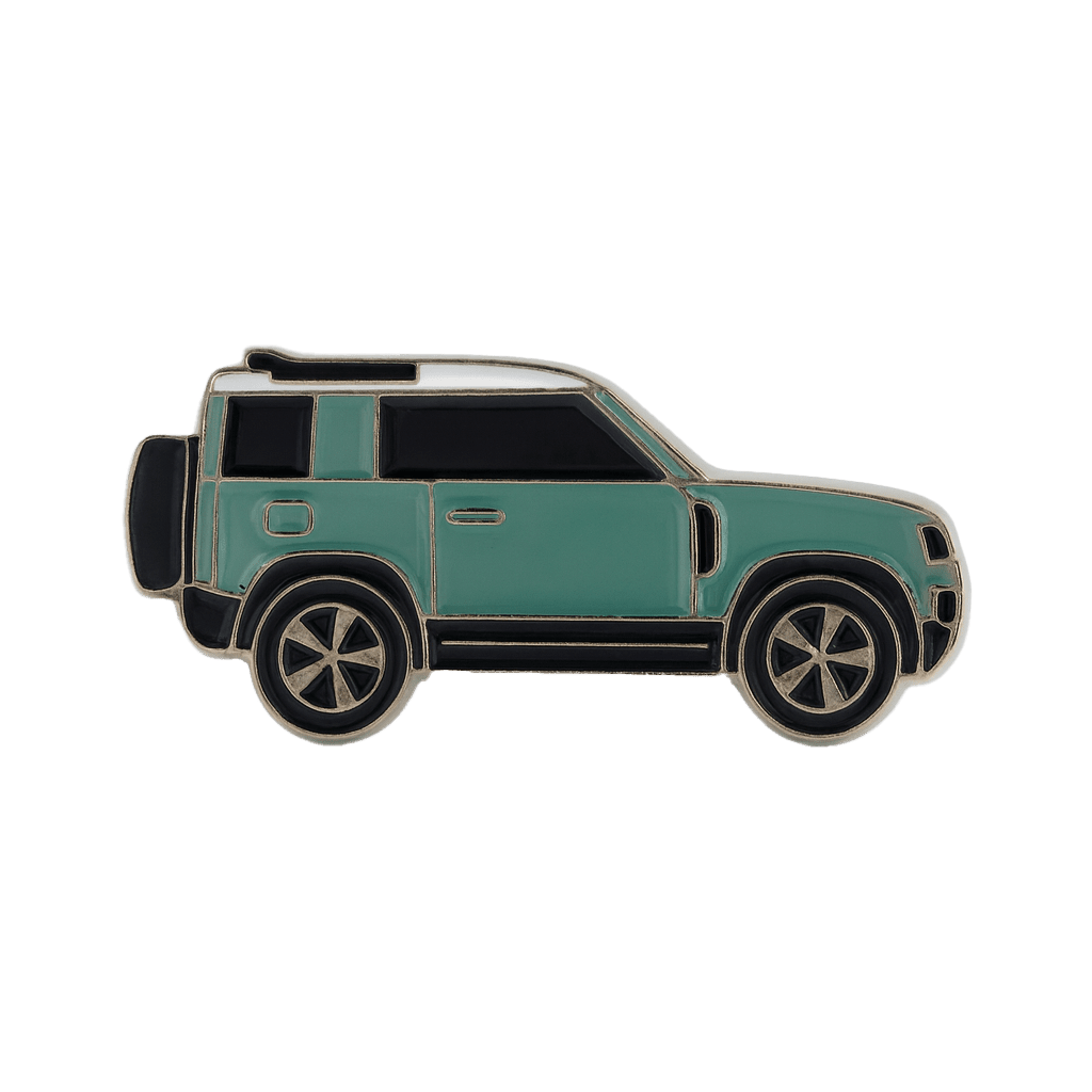 Land Rover Defender Side View Metal Sticker With 3M Sticky Backing - StickyPins