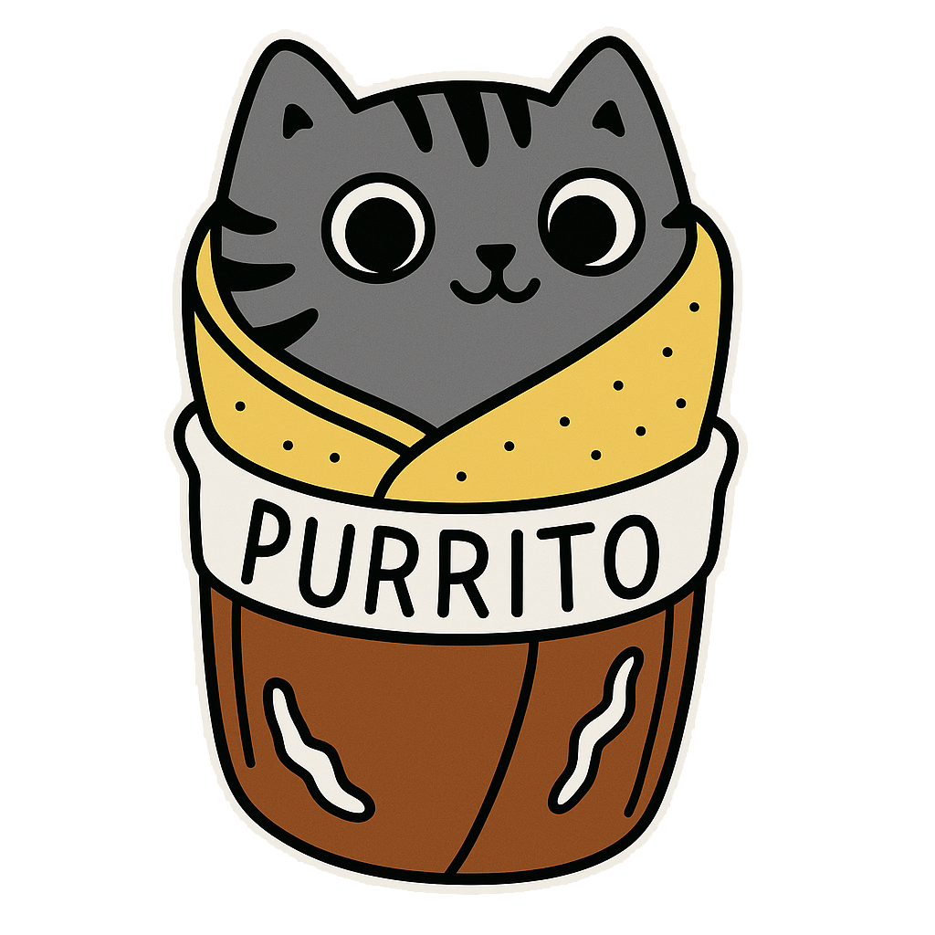 Purrito Metal Phone Sticker with 3M Sticky Backing - StickyPins
